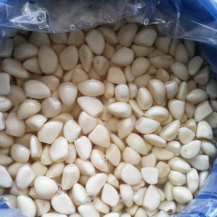 M preserved white garlic cloves in brine in drums